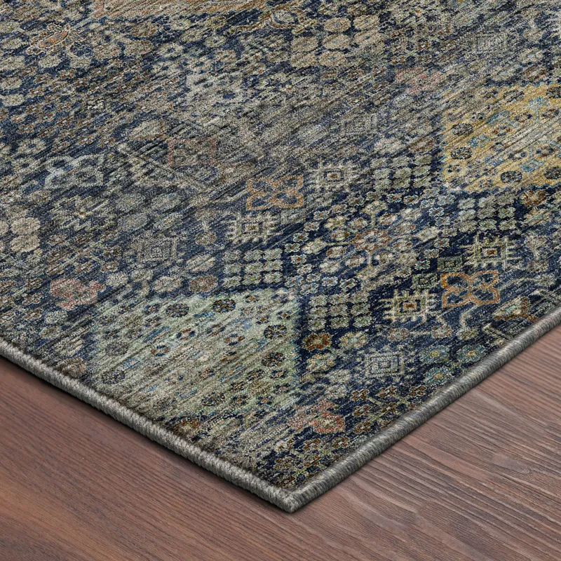 Machine Washable Aristo Navy 3\' x 5\' Rug