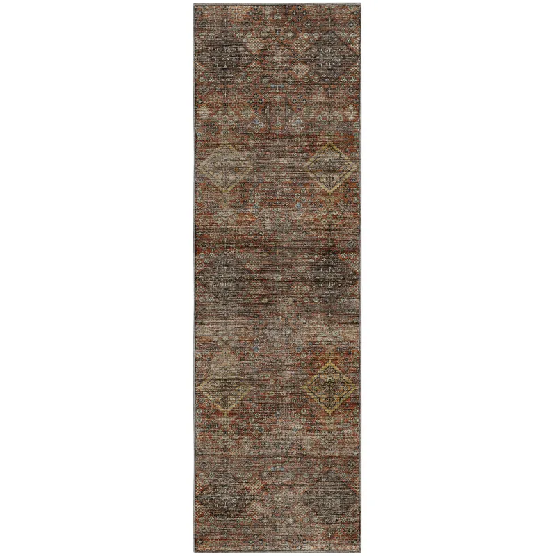 Machine Washable Aristo Paprika 2\'3\" x 7\'6\" Runner Rug