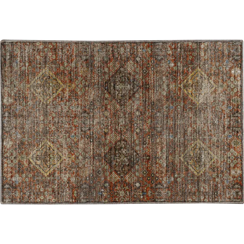 Machine Washable Aristo Paprika 1\'8\" x 2\'6\" Rug