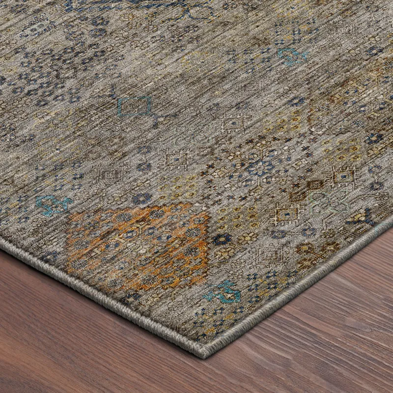 Machine Washable Aristo Pewter 9\' x 12\' Rug