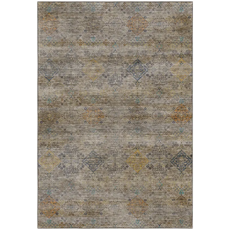 Machine Washable Aristo Pewter 9\' x 12\' Rug