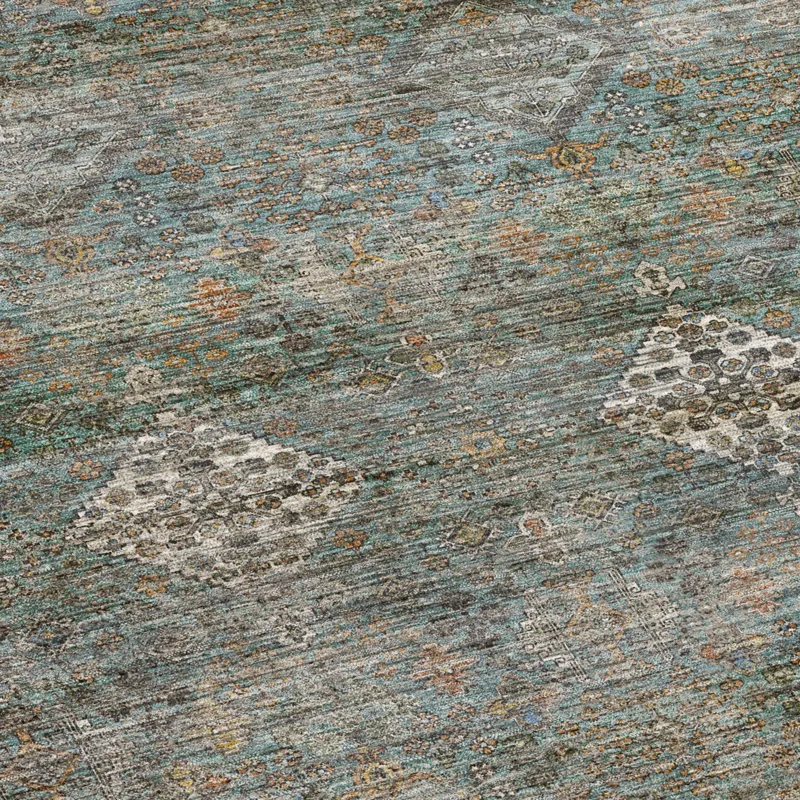 Machine Washable Aristo Teal 3\' x 5\' Rug