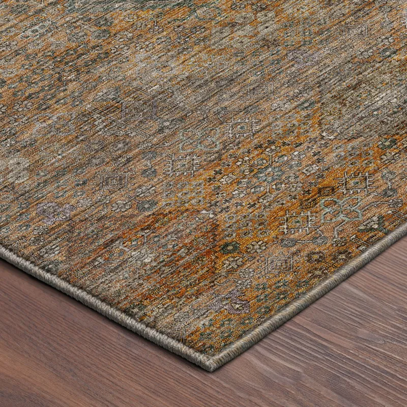 Machine Washable Aristo Terracotta 2\'6\" x 3\'10\" Rug