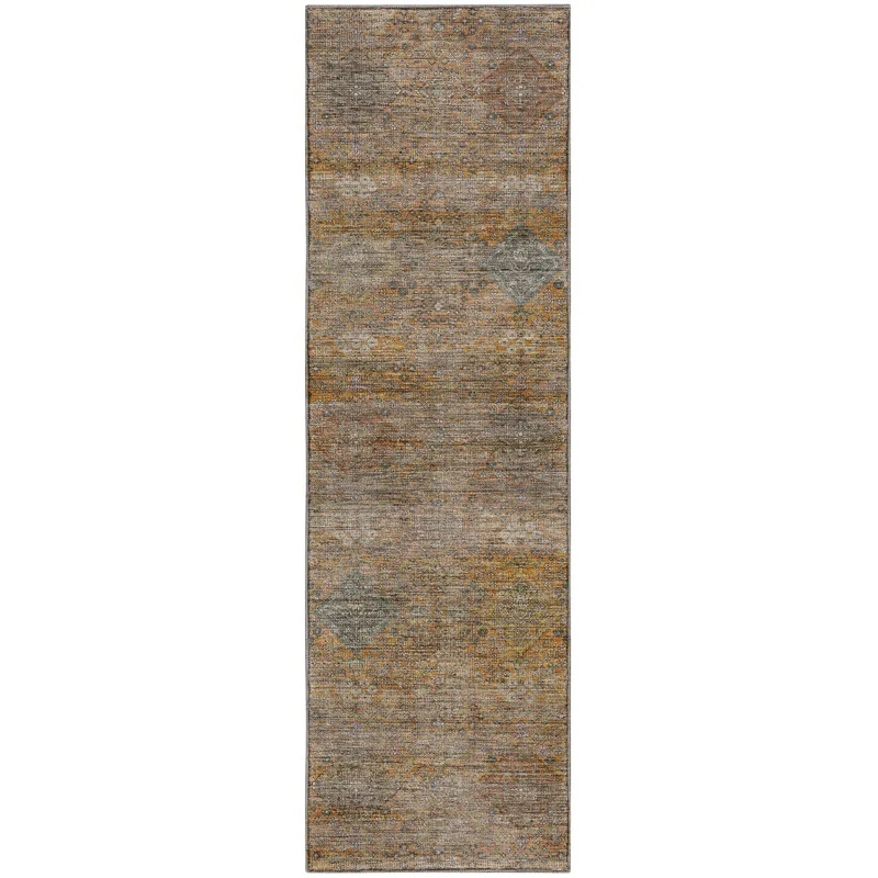 Machine Washable Aristo Terracotta 2\'3\" x 7\'6\" Runner Rug