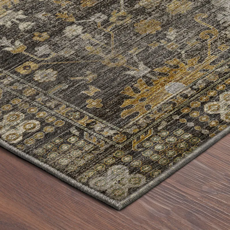 Machine Washable Aristo Charcoal 8\' x 10\' Rug