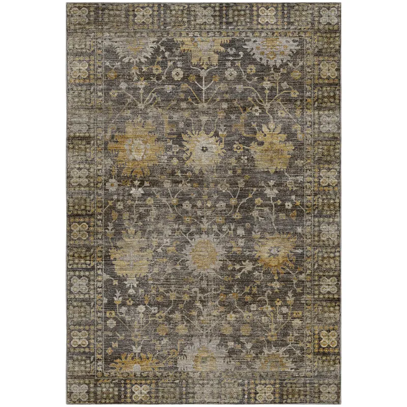 Machine Washable Aristo Charcoal 8\' x 10\' Rug