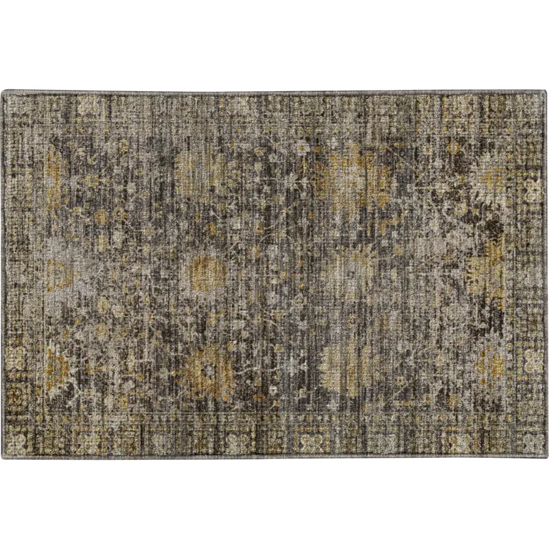 Machine Washable Aristo Charcoal 1\'8\" x 2\'6\" Rug