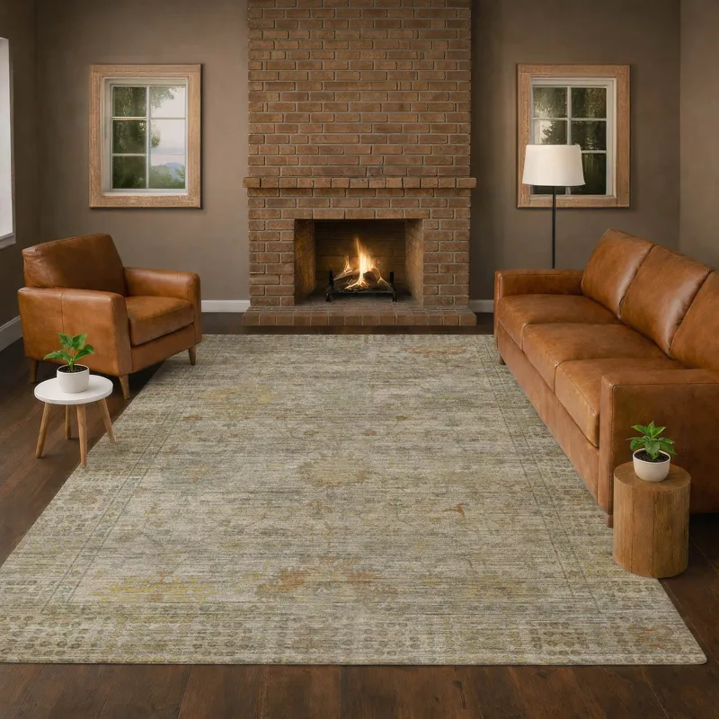 Machine Washable Aristo Ivory 8\' x 10\' Rug