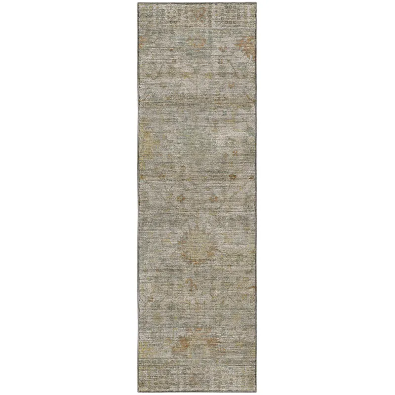 Machine Washable Aristo Ivory 2\'3\" x 7\'6\" Runner Rug