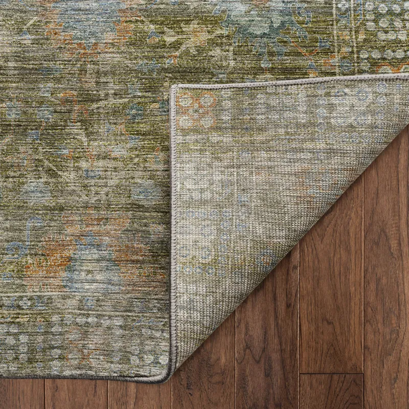 Machine Washable Aristo Olive 10\' x 14\' Rug