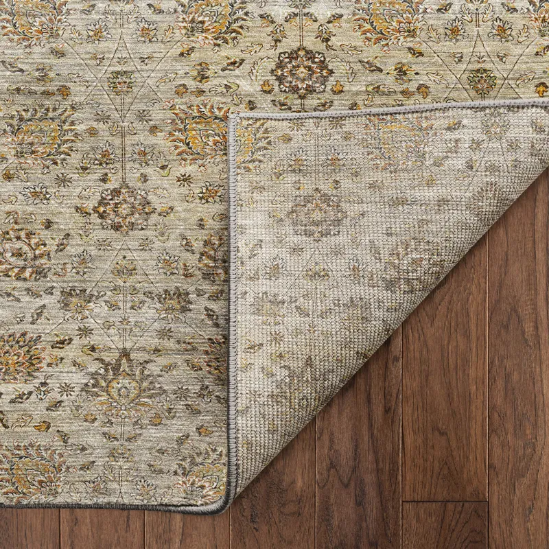 Machine Washable Aristo Beige 5\' x 7\'6\" Rug