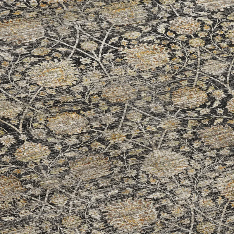 Machine Washable Aristo Black 8\' x 10\' Rug