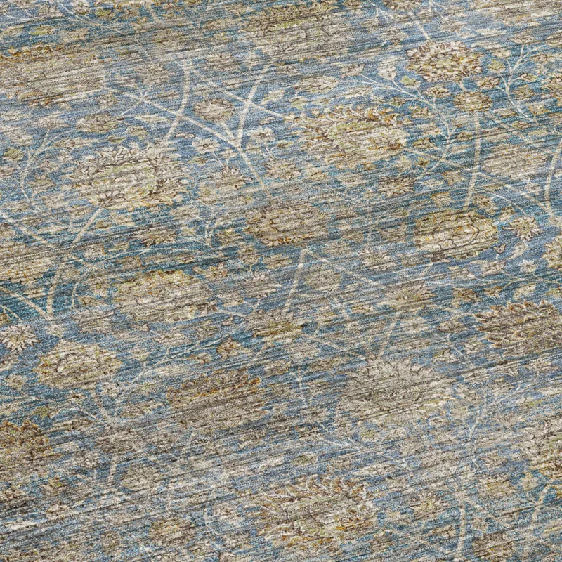 Machine Washable Aristo Blue 8\' x 8\' Round Rug