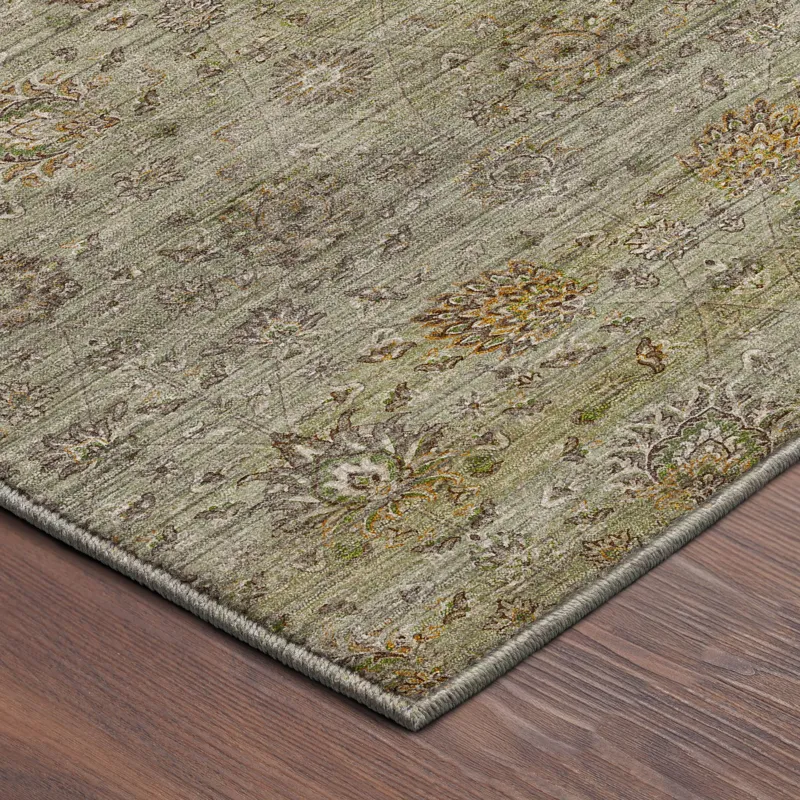 Machine Washable Aristo Celery 1\'8\" x 2\'6\" Rug