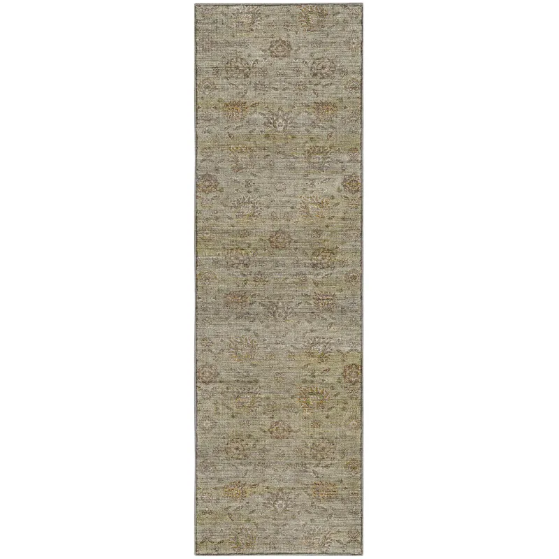 Machine Washable Aristo Celery 2\'3\" x 7\'6\" Runner Rug