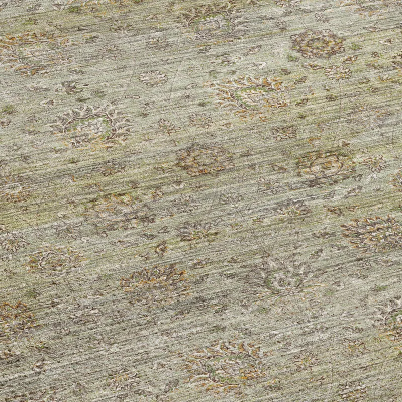 Machine Washable Aristo Celery 1\'8\" x 2\'6\" Rug