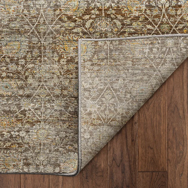 Machine Washable Aristo Coffee 8\' x 10\' Rug
