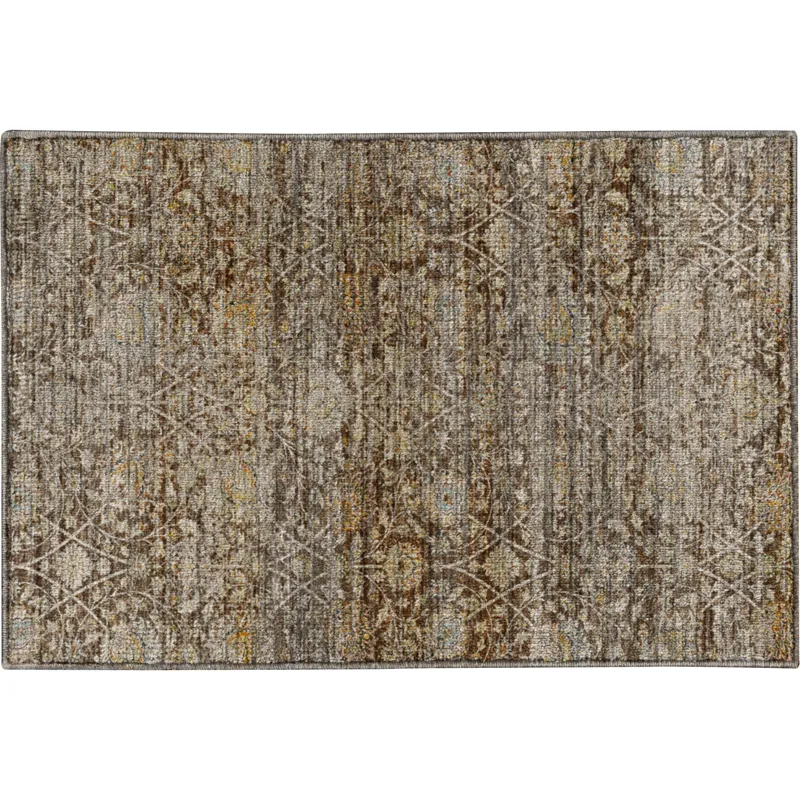 Machine Washable Aristo Coffee 1\'8\" x 2\'6\" Rug