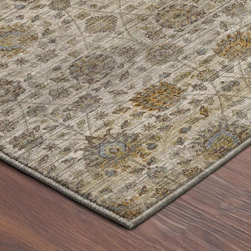Machine Washable Aristo Ivory 2\'3\" x 7\'6\" Runner Rug