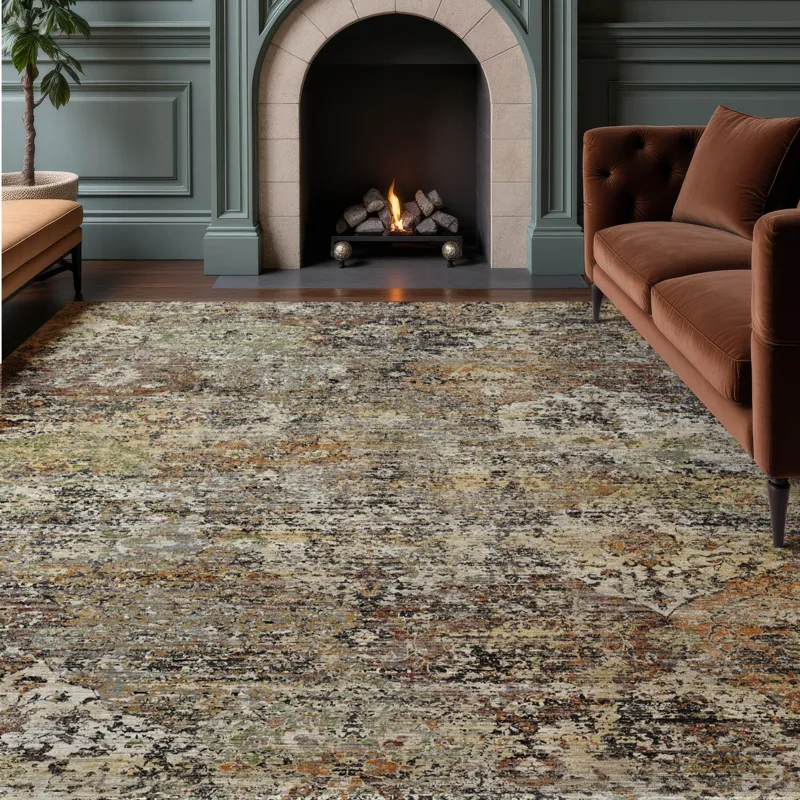 Machine Washable Aristo Taupe 9\' x 12\' Rug