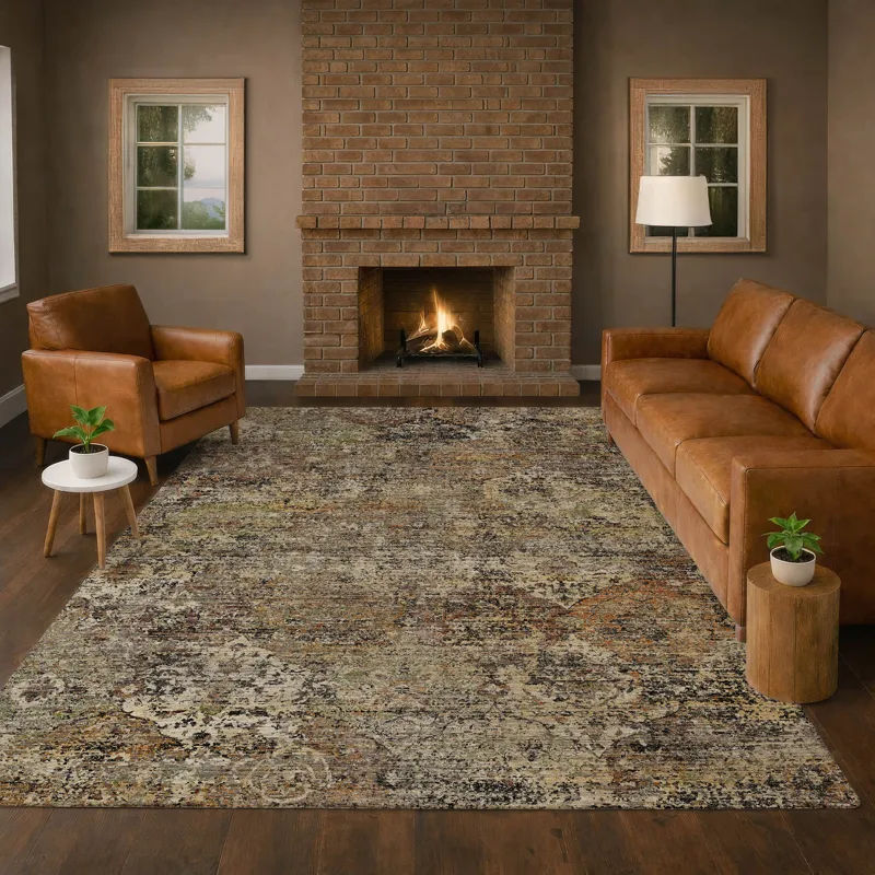 Machine Washable Aristo Taupe 9\' x 12\' Rug