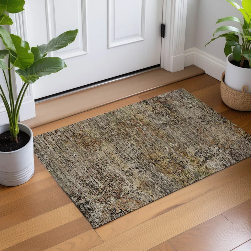 Machine Washable Aristo Taupe 1\'8\" x 2\'6\" Rug