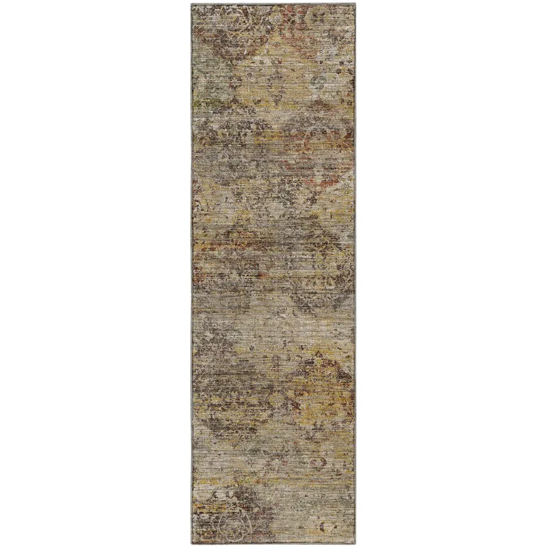 Machine Washable Aristo Wheat 2\'3\" x 7\'6\" Runner Rug