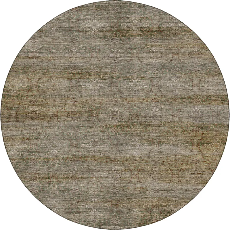 Machine Washable Aristo Basil 8\' x 8\' Round Rug