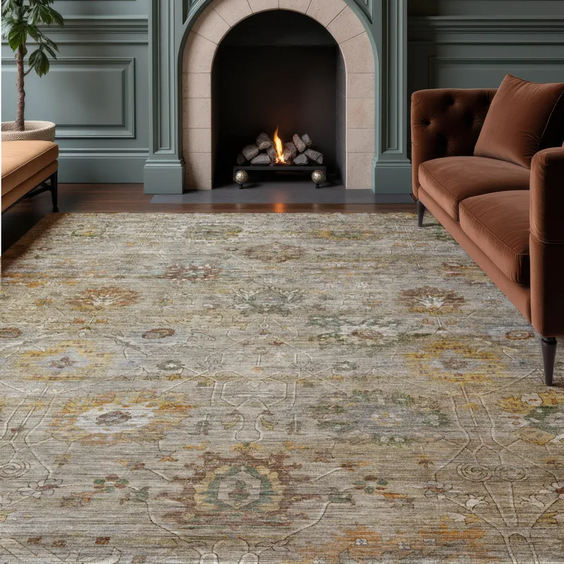 Machine Washable Aristo Beige 8\' x 10\' Rug