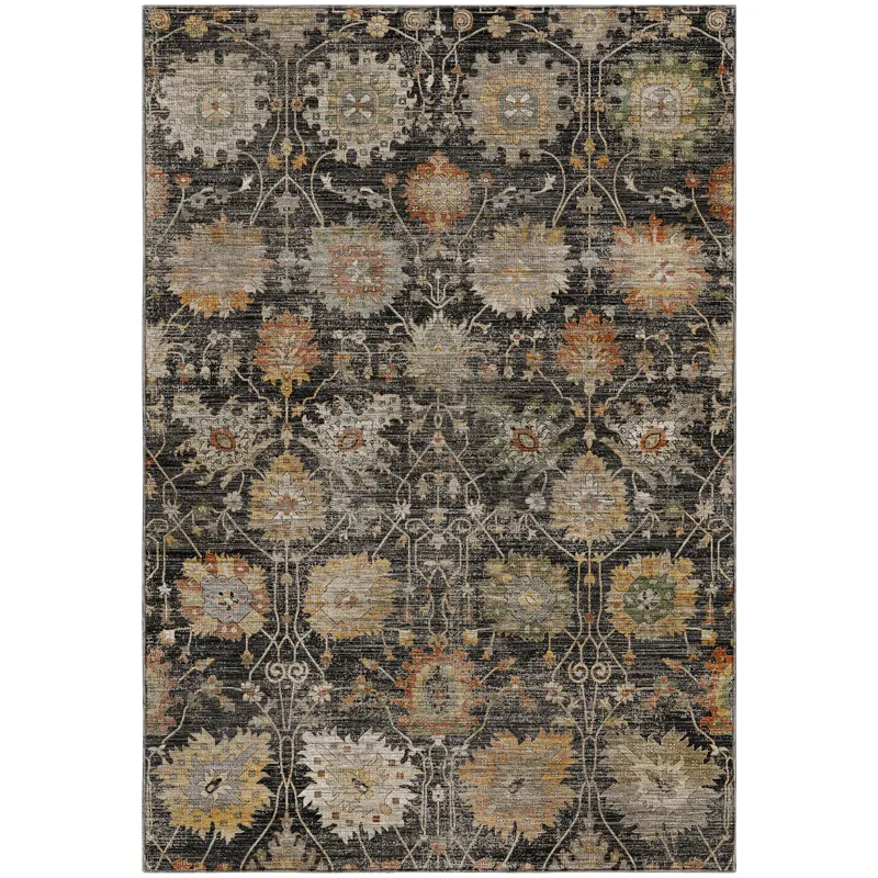Machine Washable Aristo Black 2\'6\" x 3\'10\" Rug