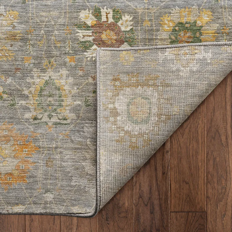 Machine Washable Aristo Gray 1\'8\" x 2\'6\" Rug
