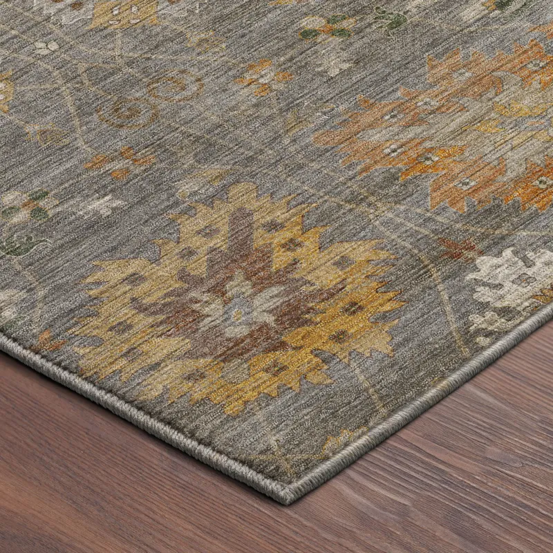 Machine Washable Aristo Gray 1\'8\" x 2\'6\" Rug