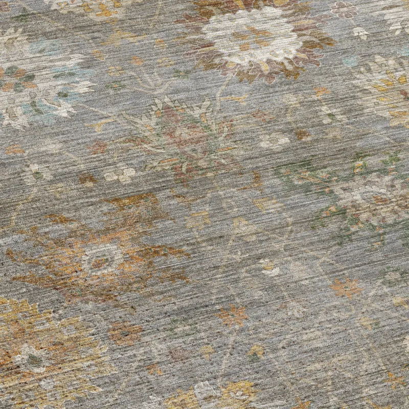 Machine Washable Aristo Gray 1\'8\" x 2\'6\" Rug