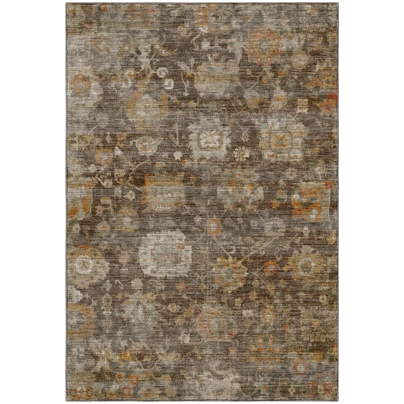 Machine Washable Aristo Chocolate 6\'6\" x 9\'6\" Rug
