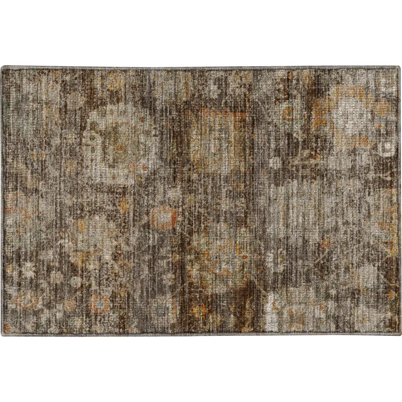 Machine Washable Aristo Chocolate 1\'8\" x 2\'6\" Rug