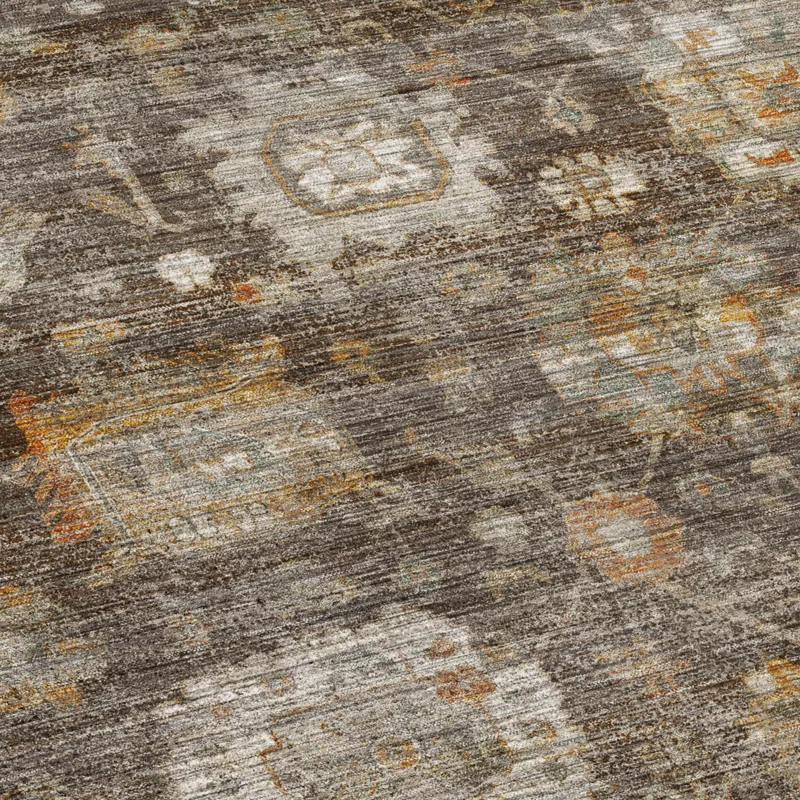 Machine Washable Aristo Chocolate 6\'6\" x 9\'6\" Rug
