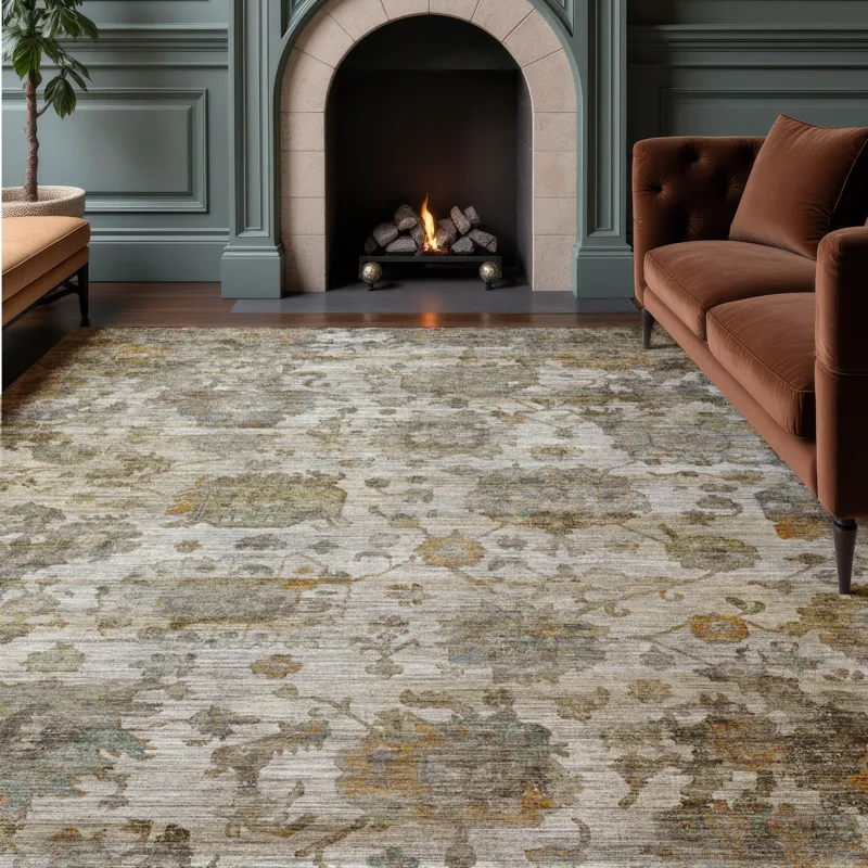 Machine Washable Aristo Ivory 3\' x 5\' Rug