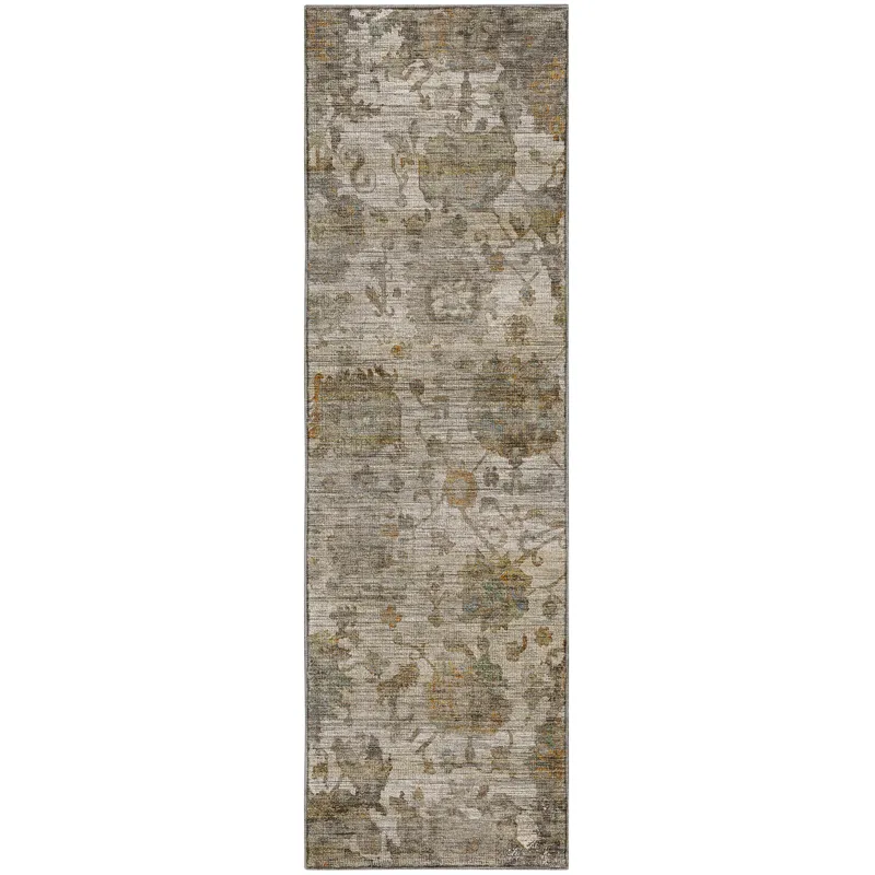 Machine Washable Aristo Ivory 2\'3\" x 7\'6\" Runner Rug