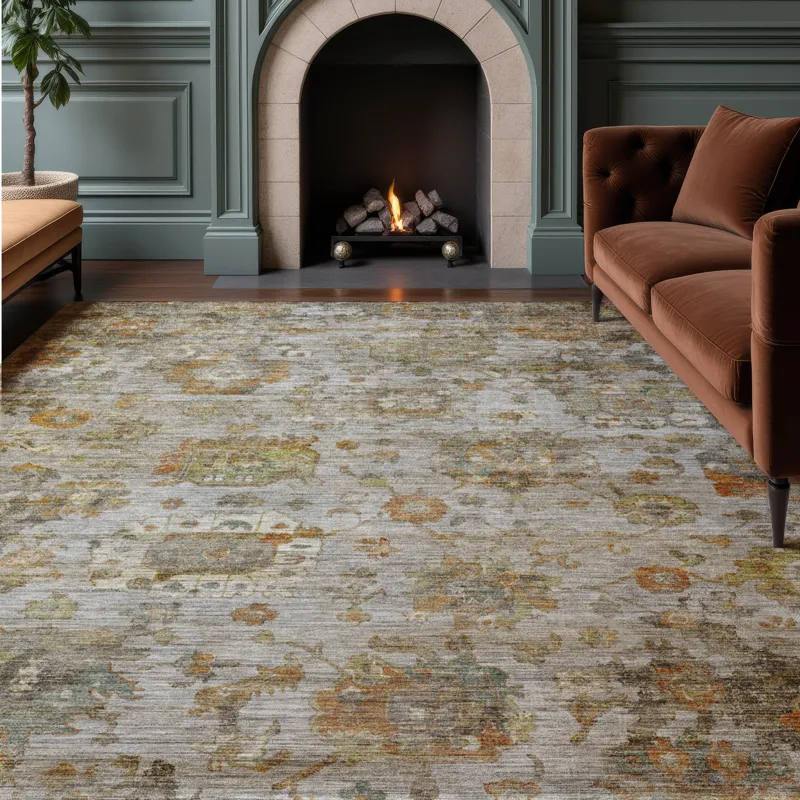 Machine Washable Aristo Silver 10\' x 14\' Rug