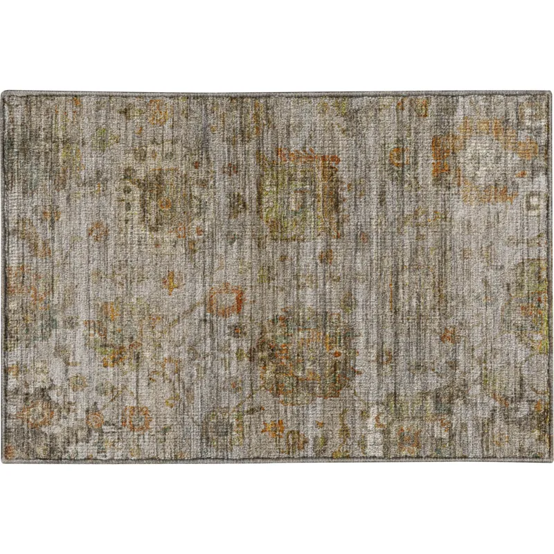 Machine Washable Aristo Silver 1\'8\" x 2\'6\" Rug