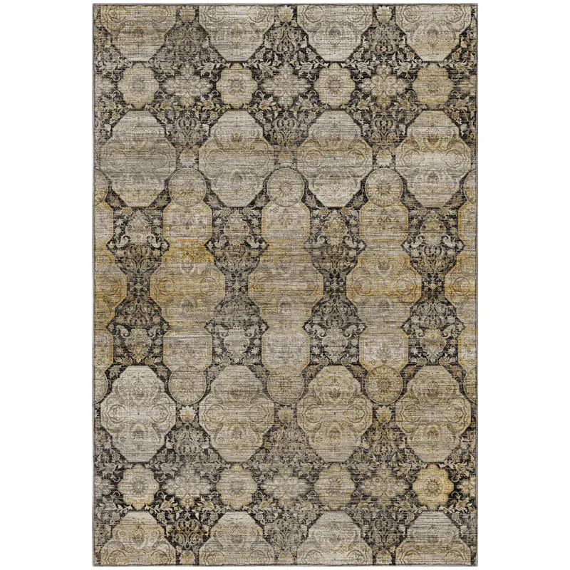 Machine Washable Aristo Black 2\'6\" x 3\'10\" Rug