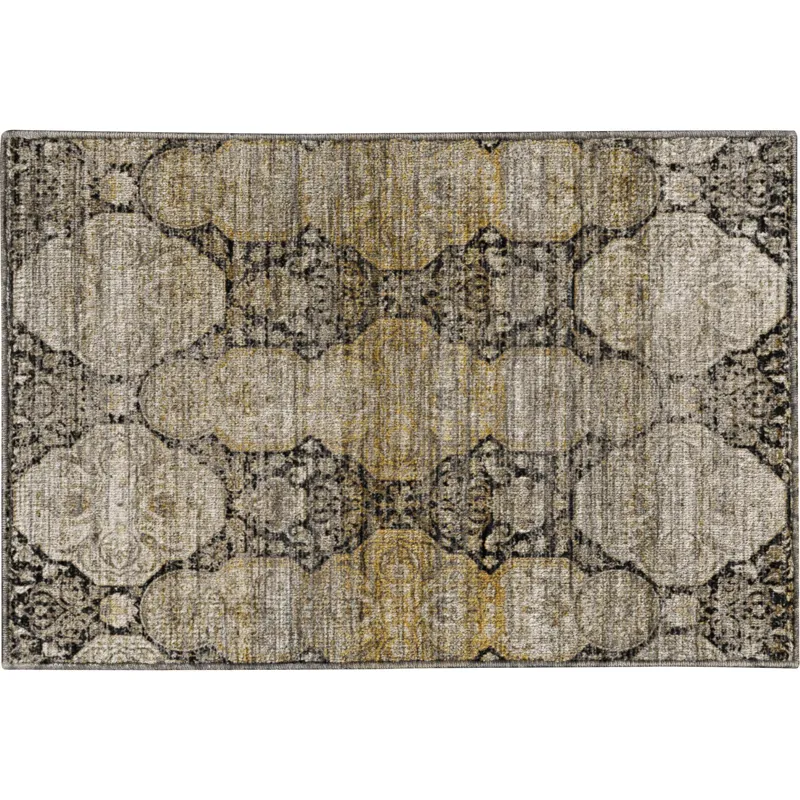 Machine Washable Aristo Black 1\'8\" x 2\'6\" Rug