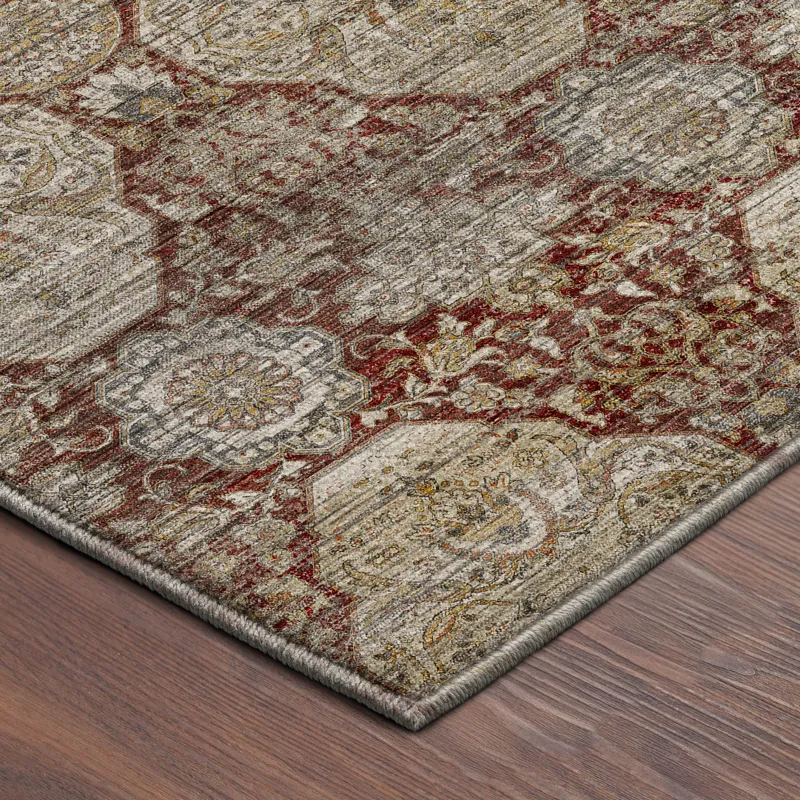 Machine Washable Aristo Burgundy 3\' x 5\' Rug