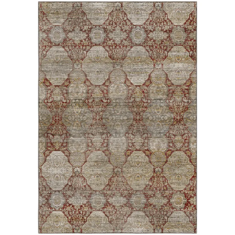 Machine Washable Aristo Burgundy 3\' x 5\' Rug