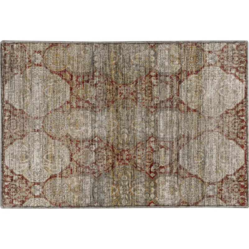 Machine Washable Aristo Burgundy 1\'8\" x 2\'6\" Rug