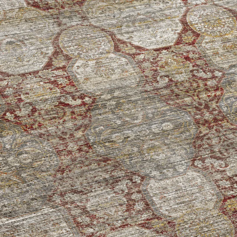 Machine Washable Aristo Burgundy 3\' x 5\' Rug