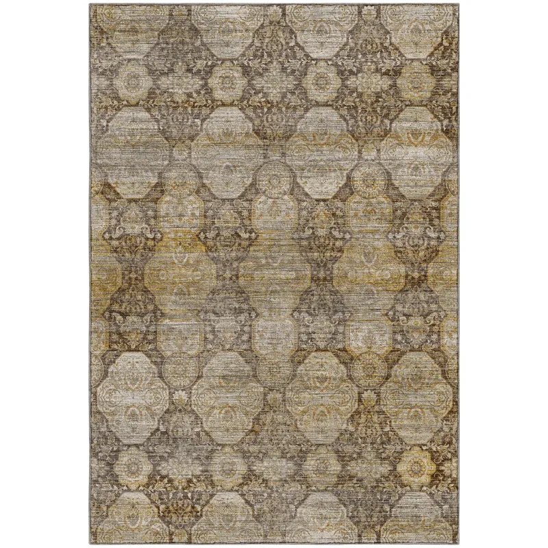 Machine Washable Aristo Coffee 9\' x 12\' Rug