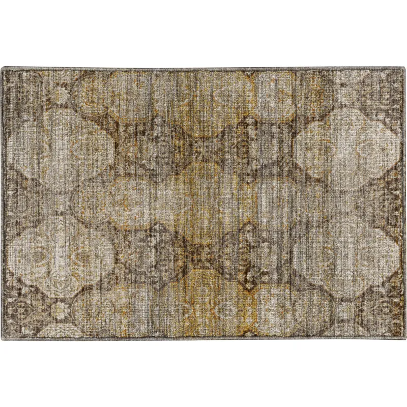 Machine Washable Aristo Coffee 1\'8\" x 2\'6\" Rug