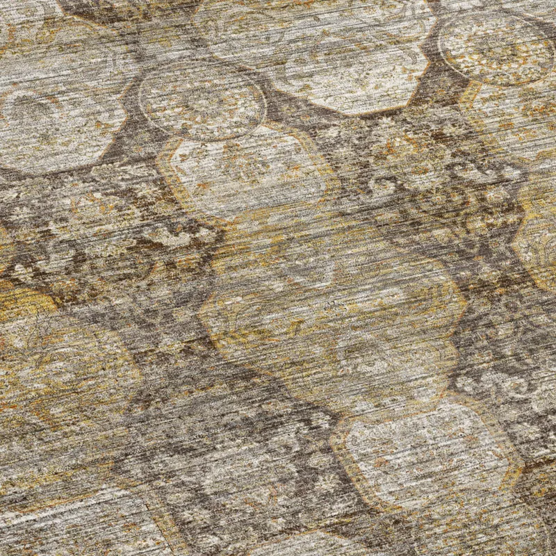 Machine Washable Aristo Coffee 1\'8\" x 2\'6\" Rug