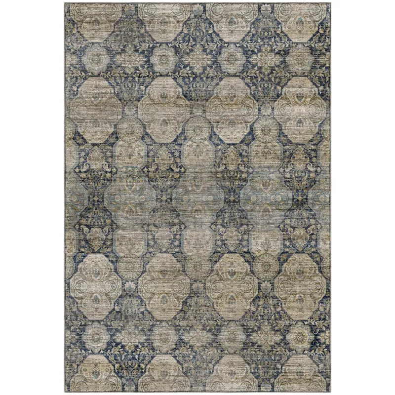 Machine Washable Aristo Navy 2\'6\" x 3\'10\" Rug